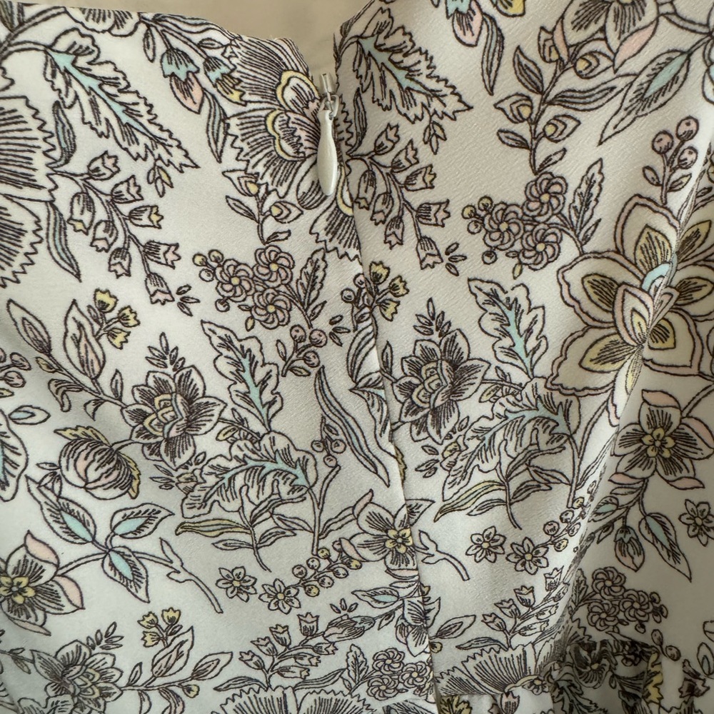 LOFT Snowy White Border Print Floral Maxi Dress Sundress Worn Once! Size 12 - Picture 6 of 8